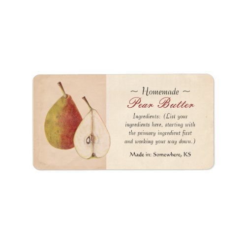 Vintage Pear Labels