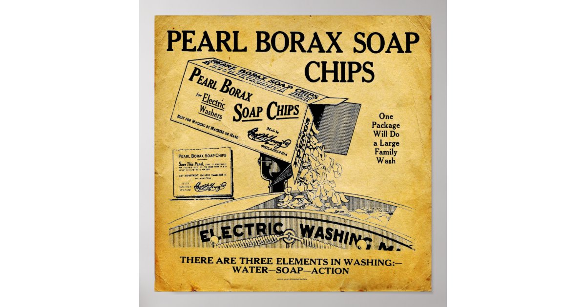 Vintage Pearl Borax Soap Laundry Detergent Print | Zazzle.com