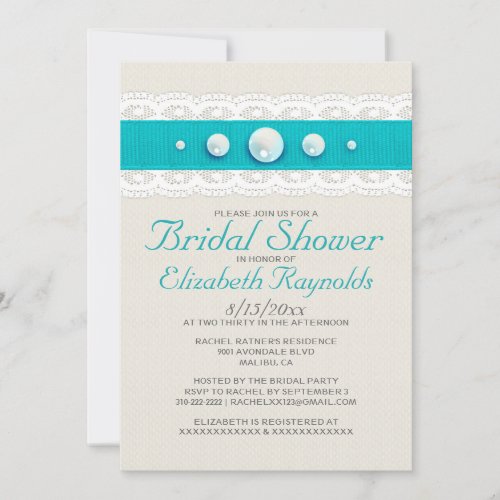 Vintage Pearl Bridal Shower Invitations