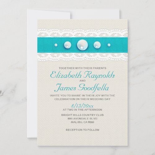 Vintage Pearl Wedding Invitations