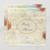 Vintage Pearls & Lace Shabby Chic Baby Shower Invitation (Front/Back)