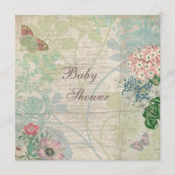 Vintage Pearls & Lace Shabby Chic Baby Shower Invitation by AJ_Graphics at Zazzle