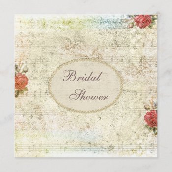 Vintage Pearls & Lace Shabby Chic Bridal Shower Invitation by AJ_Graphics at Zazzle