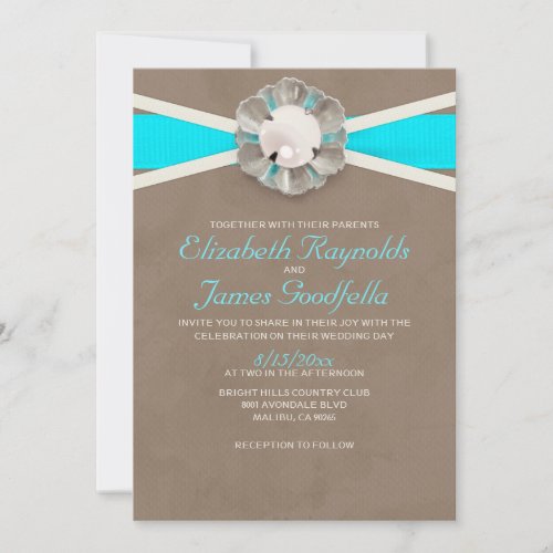 Vintage Pearls Wedding Invitations