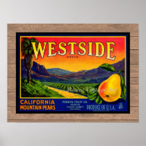 Vintage Pears Fruit Crate Label