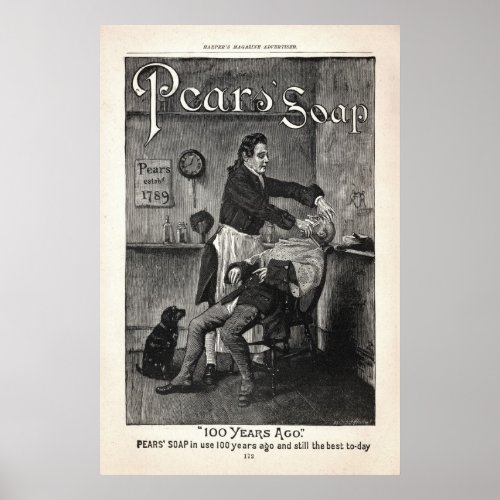 Vintage Pears Soap Ad from 1888 Poster