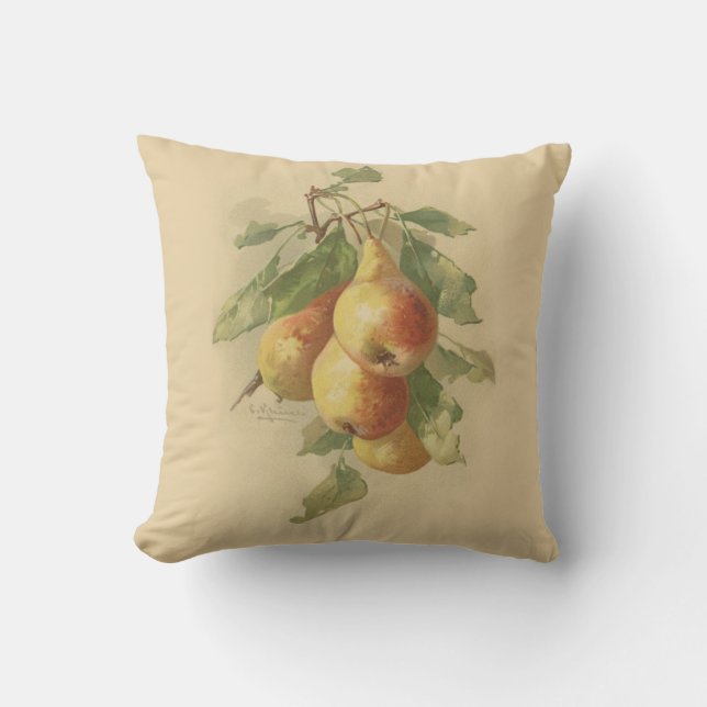 Vintage pears throw pillow (Front)