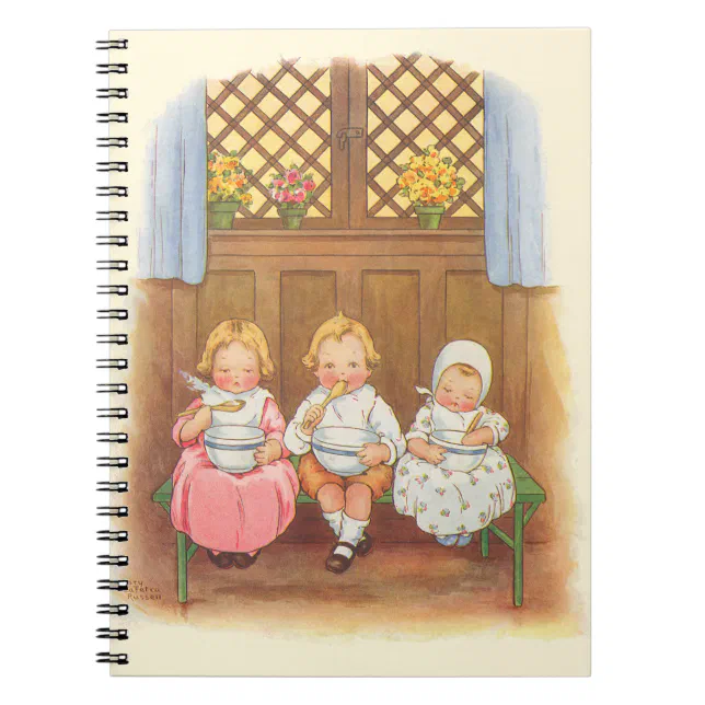 Vintage Pease Porridge Hot Childrens Nursery Rhyme Notebook (Front)