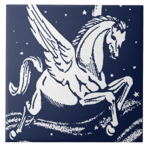 Vintage Pegasus Winged Horse Ceramic Tile