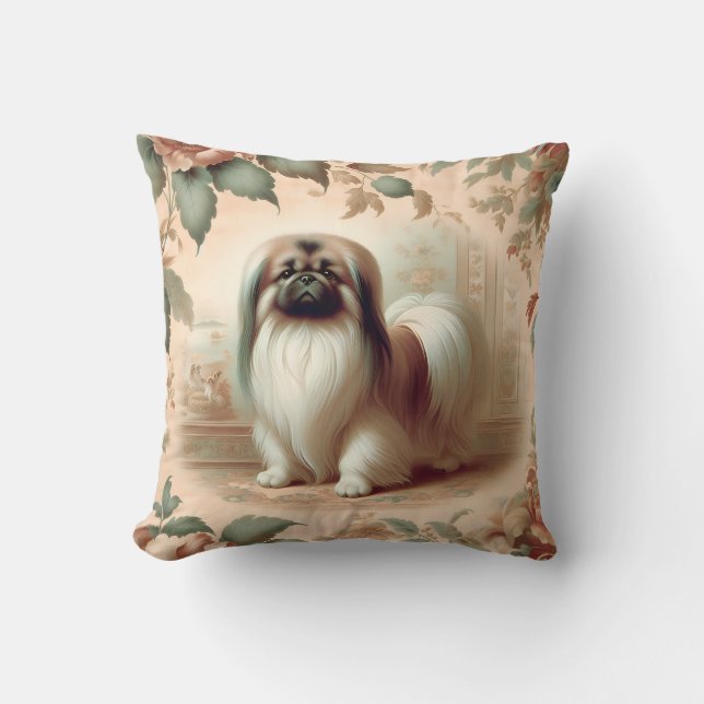 Vintage Pekingese throw pillow  (Front)