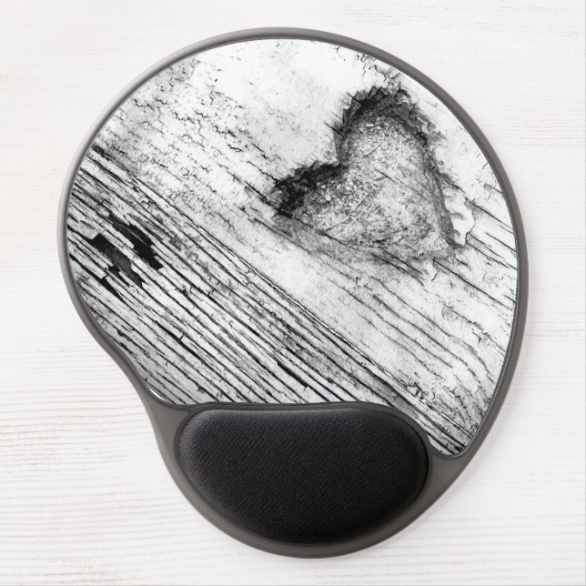 vintage pencil drawied Heart  Gel Mousepad (Front)