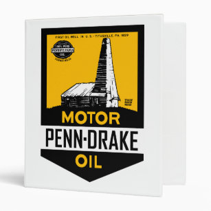 Vintage Penn Drake Motor Oil sign Binder