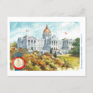 Vintage Pennsylvania Capitol with Seal Postcard