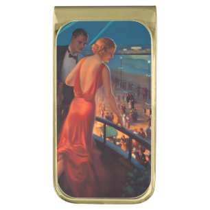 VINTAGE PENNSYLVANIA RAILROAD TRAVEL GOLD FINISH MONEY CLIP