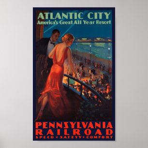 VINTAGE PENNSYLVANIA RAILROAD TRAVEL POSTER