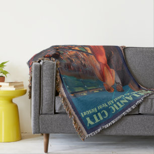 VINTAGE PENNSYLVANIA RAILROAD TRAVEL THROW BLANKET