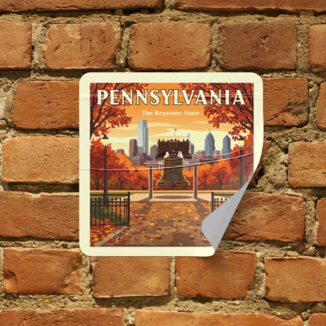 Vintage Pennsylvania Square Sticker (Creator Uploaded)