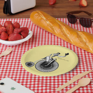 Vintage Penny Farthing Bicycle Paper Plates