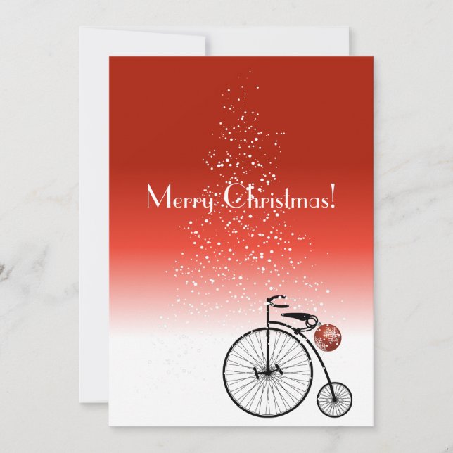 Vintage penny farthing Christmas card (Front)