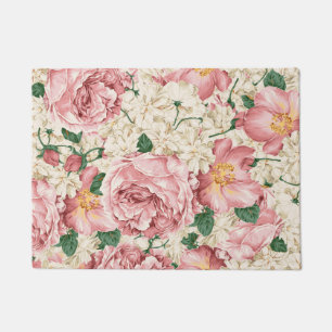 Vintage Peonies and Hydrangeas Doormat