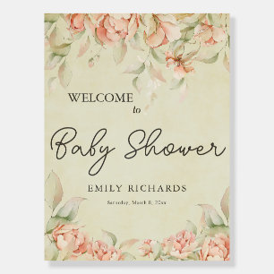 Vintage peonies floral Baby in Bloom Baby Shower Foam Board