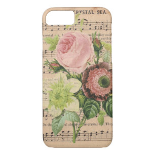 Vintage Peonies on Sheet Music iPhone 8/7 Case