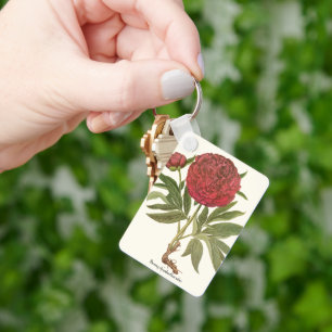 Vintage Peonies, Peony Flowers by Basilius Besler Keychain