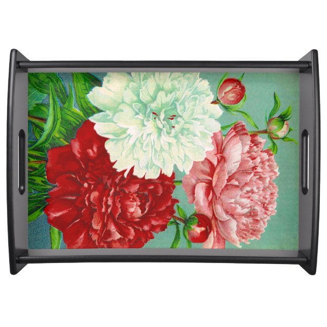 vintage Peonies Serving Tray (Front)