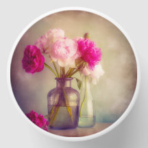 Vintage Peony Bouquet in Glass Vases