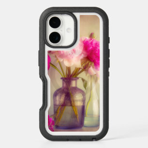 Vintage Peony Bouquet in Glass Vases iPhone 16 Case