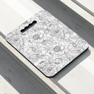 Vintage Peony Floral Pattern Seat Cushion