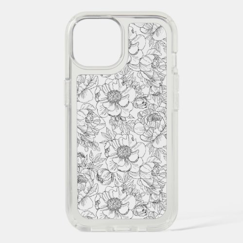 Vintage Peony Floral Pattern iPhone 15 Case