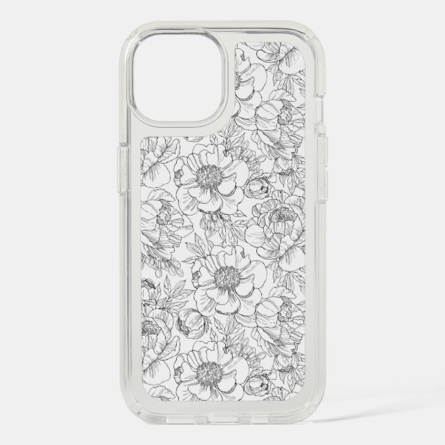 Vintage Peony Floral Pattern Speck iPhone Case (Front)