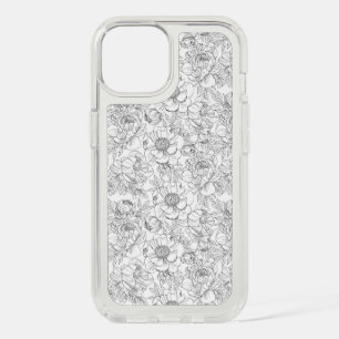 Vintage Peony Floral Pattern iPhone 15 Case