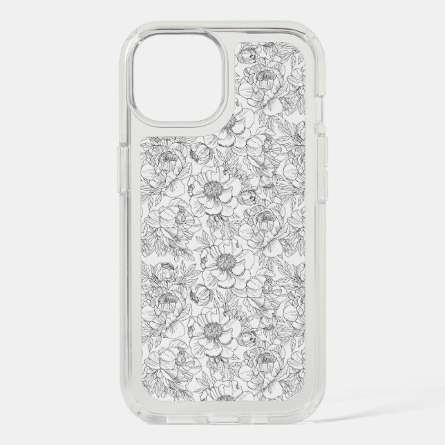 Vintage Peony Floral Pattern Speck iPhone Case (Front)