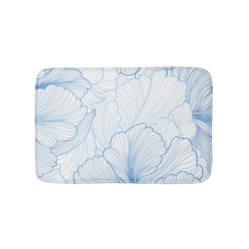 Vintage Peony Floral Seamless Pattern Bath Mat