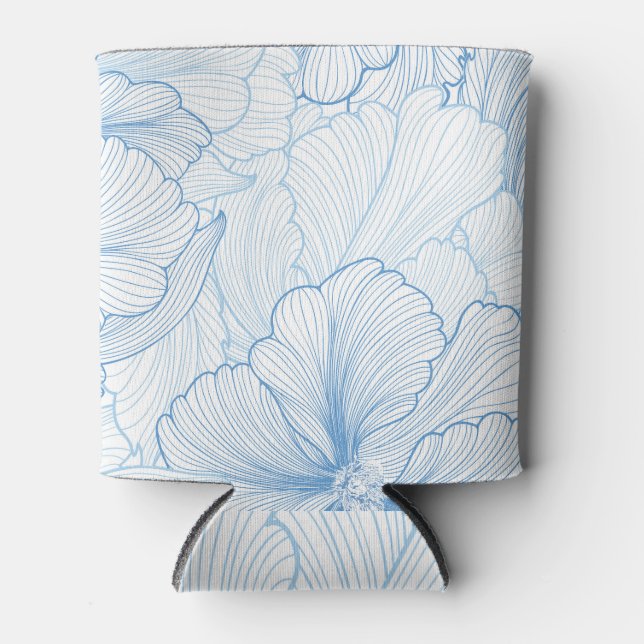 Vintage Peony: Floral Seamless Pattern Can Cooler (Front)