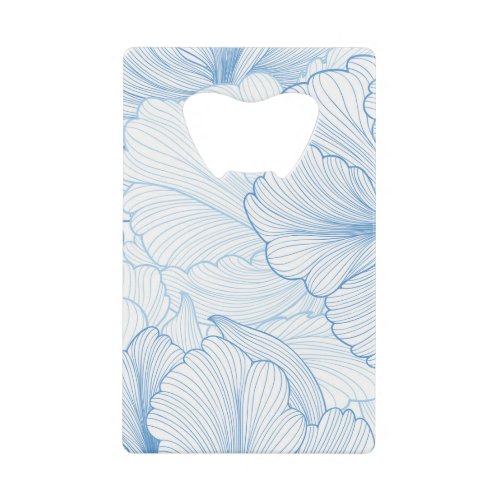 Vintage Peony Floral Seamless Pattern Credit Card Bottle Opener