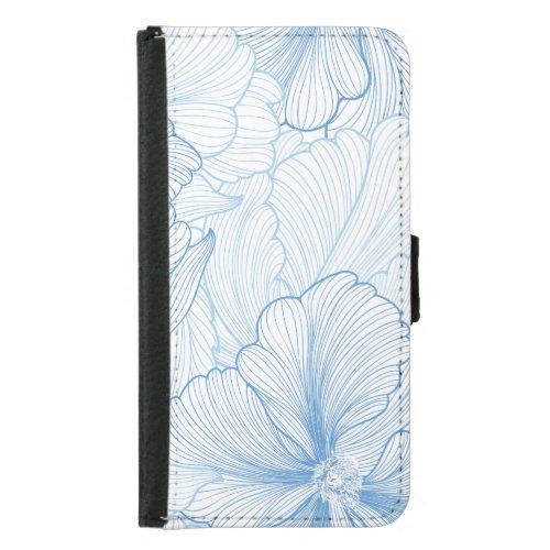 Vintage Peony Floral Seamless Pattern Samsung Galaxy S5 Wallet Case