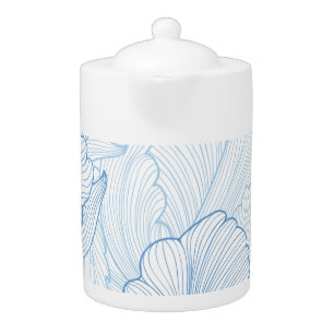 Vintage Peony: Floral Seamless Pattern Teapot