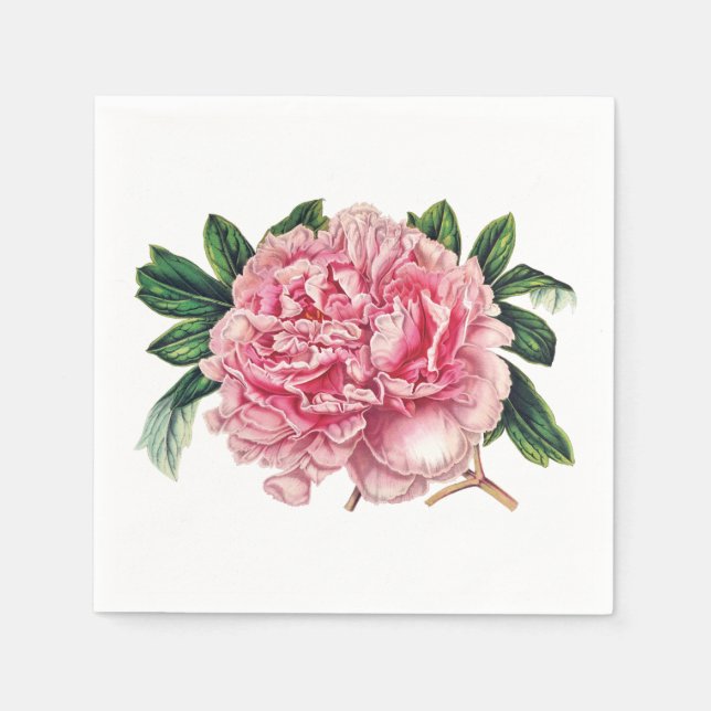 Vintage Peony Napkins (Front)