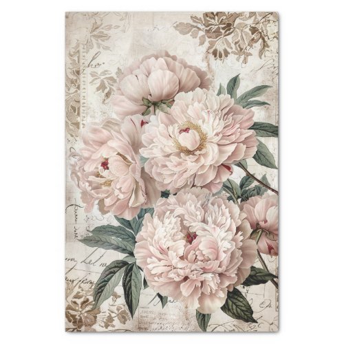 Vintage Peony Shabby Wallpaper Decoupage Tissue Paper