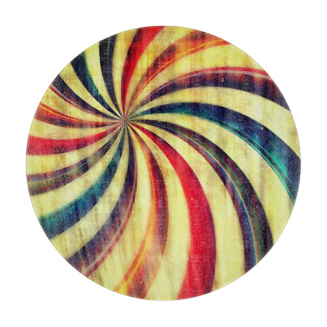 Vintage peppermint candy striped carnival tent  cutting board (Front)