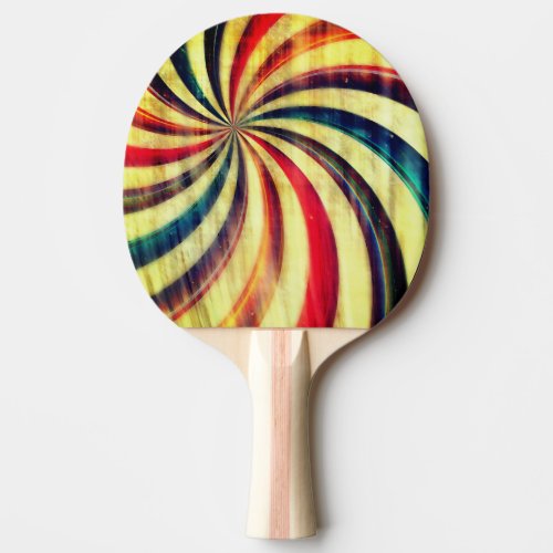 Vintage peppermint candy striped swirl blue red  ping pong paddle