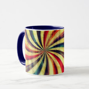 Vintage peppermint candy striped swirl colorful mug