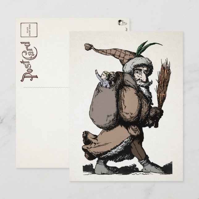 Vintage Pere Fouettard Postcard (Front/Back)