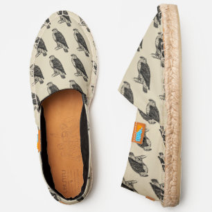 Vintage Peregrine Falcon Perched #2 Natural Canvas Espadrilles