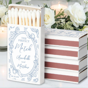 Vintage Perfect Match Dusty Blue Wedding Favor