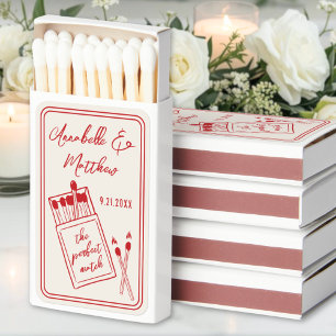 Vintage Perfect Match Retro Red Wedding Matchbox
