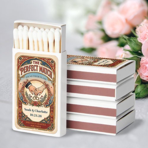 Vintage Perfect Match Wedding Matchbox Favors